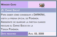 Spanish Darkrai Wonder Card