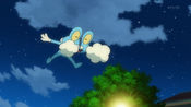 Froakie throws his frubbles to train Pikachu and Flethling
