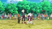 Ash finds the Lycanroc trainer