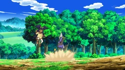 Dig being used by Iris's Drilbur.