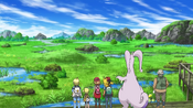 The heroes and Keanan looking at Goodra's home