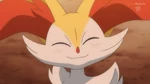 Braixen with a bright smile