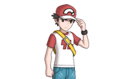 Red's battle sprite from Sun and Moon