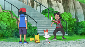 Goh showing Ash rumors in the Johto Region