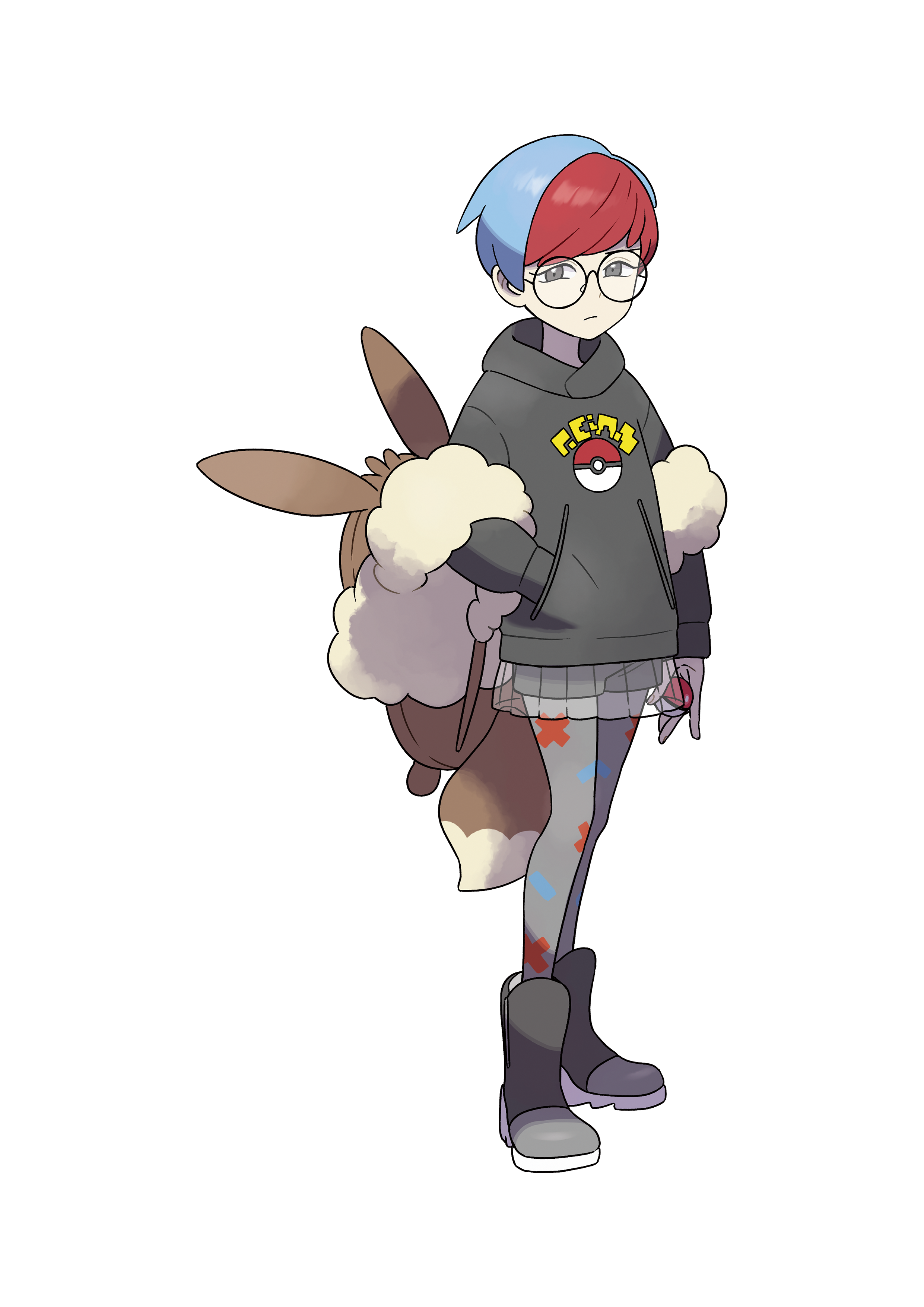 pokemon trainer,boy and cool and handsome.wearing re