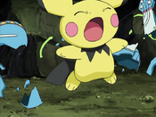 Pichu's Ukulele breaks after Cranidos' attack