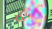 Rowlet presses the Ultra Guardian entrances