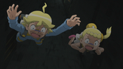 Clemont and Bonnie fall into the subway tunnel in the flashback