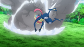 Greninja barely dodges Gardevoir's Shadow Ball