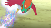 Hawlucha dodges Clawitzer's Dragon Pulse