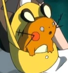Dedenne being hypnotized by an evil, rogue Malamar
