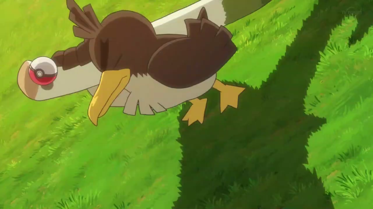 Fun Fact, Ash's Galarian Farfetch'd (which would go on to evolve into  Sirfetch'd) was the first Version Exclusive Pokemon he caught, being  exclusive to Pokemon Sword (Serebii and Bulbapedia don't list Solgaleo