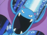 Koga used his Golbat during the second round of Ash's Gym Battle. It lost to Ash's Charmander, thus earning Ash the Soul Badge.