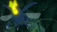 Megahorn being used by Ash's Heracross.
