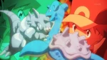 Rhydon was sent out to battle Red's Lapras and lost.