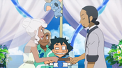 Ash is nervous as he gives the wedding rings.