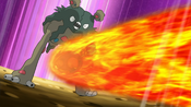 Garbodor evades Pignite's Flame Charge