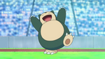 Daniel trained his Snorlax for the Thriathlon using scientific methods. However, Ash noticed Snorlax did not like that and advised Daniel to see what Snorlax felt about this. When Pikachu was captured, Snorlax allowed Pikachu to fall on its soft belly. When the Marathon started, Ash's Pikachu and Daniel's Snorlax were tied, but Snorlax ran faster and won. Daniel recognized what Ash meant and decided to take care of Snorlax by what it felt.