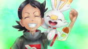 Scorbunny and Goh