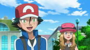 An "evil" version of Ash and Serena appear