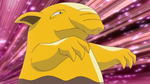 Azure's Drowzee participated in the fake Pokémon Hustle event that Team Rocket put on. After stealing the Poké Balls, Drowzee was sent out to protect Azure from Meowth who attempted to recover the 'stolen' Pokémon. Zangoose's X-Scissor quickly defeated Meowth but stalled Crimson and Azure long enough for Officer Jenny and Ash to intercept them. Officer Jenny Growlithe was easily able to defeat Azure's Drowzee.