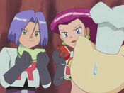 Jessie and James distrust Meowth's cooking