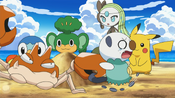 Oshawott gets pinched by Krabby