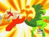 Blaziken and Sceptile collide