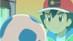 Ash greeting Lucario's egg