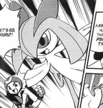 Ruby lent his Ralts, Rara, to Ruby, to capture a Pokémon - a Kecleon. Wally did so, but an earthquake occurred, separating Wally from Ruby. Wally managed to even evolve his Ralts to Kirlia, during his stay at the Sky Tower. Once the crisis in Hoenn was over, Wally returned Kirlia back to Ruby.