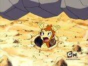 Chimchar throws Onix