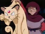 Grandma found a Persian, whom she thought it could serve as a mascot, which got Team Rocket's Meowth depressed.