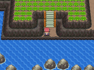 A screenshot of the player in Route 230 in Pokémon Platinum Version.