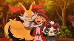 Braixen hugging Serena