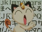 Meowth is happy to know he learned how to talk