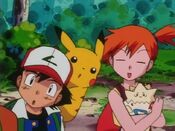 Ash and Misty do not believe Brock's statement