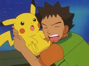 Brock saves Pikachu