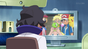 The heroes showing Professor Sycamore Squishy