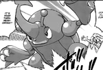 Gurkinn sent Heracross and Mega Evolved it to battle Essentia at the Tower of Mastery.