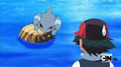 Gible gnaws the rock