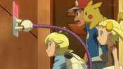 Clemont uses his invention to get in