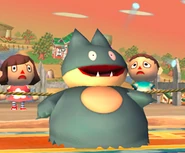 Munchlax on the Smashville stage.