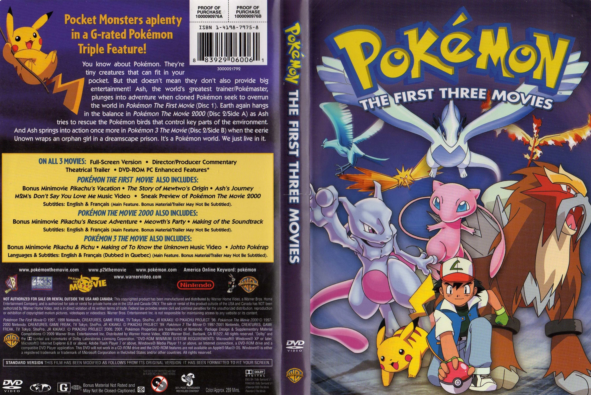 User blogAaronReturn2004/Pokemon The First Three Movies DVD Cover Pokémon Wiki Fandom