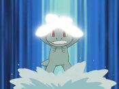 Machop rides the water jet