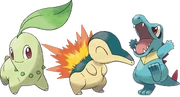 Johto starters in Heart Gold and SoulSilver.