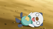 Oshawott is shocked to hear Ash might've sent him just to tire Hydreigon out