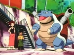 It was used in the aquatic race. Loses against Ash's Lapras.