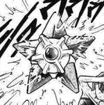Misty's Staryu was used to train Red. Misty also used it to fight off the armies of the Elite Four.