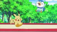 Piplup and Pikachu found a trampoline