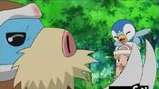 Piplup laughs at Mamoswine's attempts